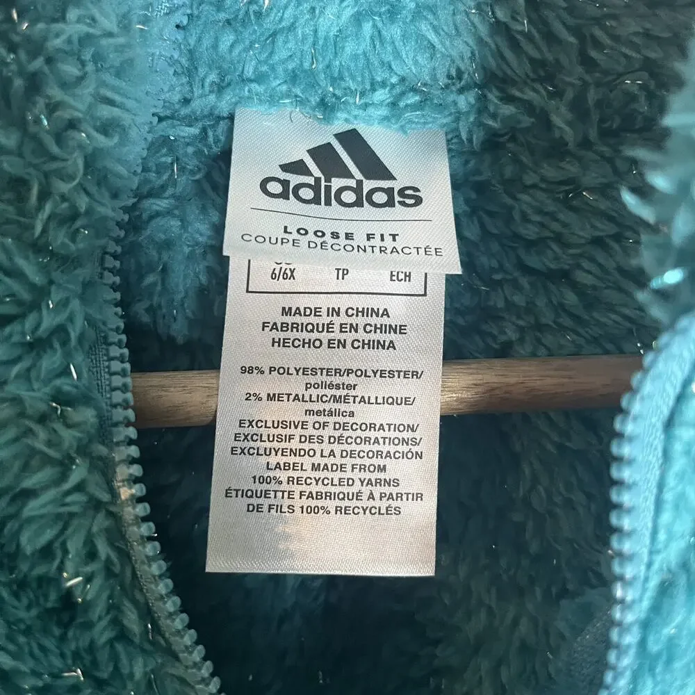 Adidas 1/2 Zip Pullover Hoodie Arctic Fusion Girls XS 6/6X NWT
